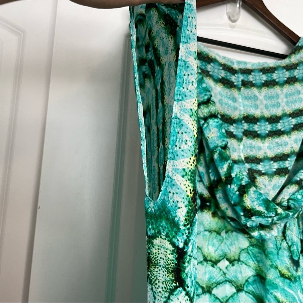 ROCOCO SAND turquoise blue embellished hooded kaftan maxi x Small One Size Fits - Picture 7 of 7
